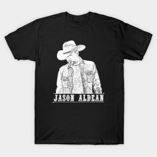 Jason Aldean // White Retro T-Shirt